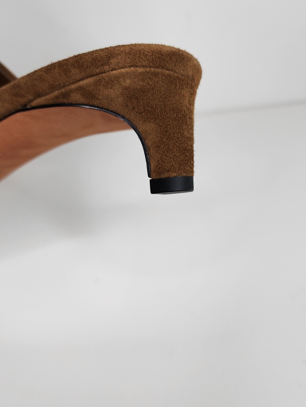 Vince Suzie Brown Suede Kitten Heel Slide Sandals Size 8.5 - Picture 7 of 11